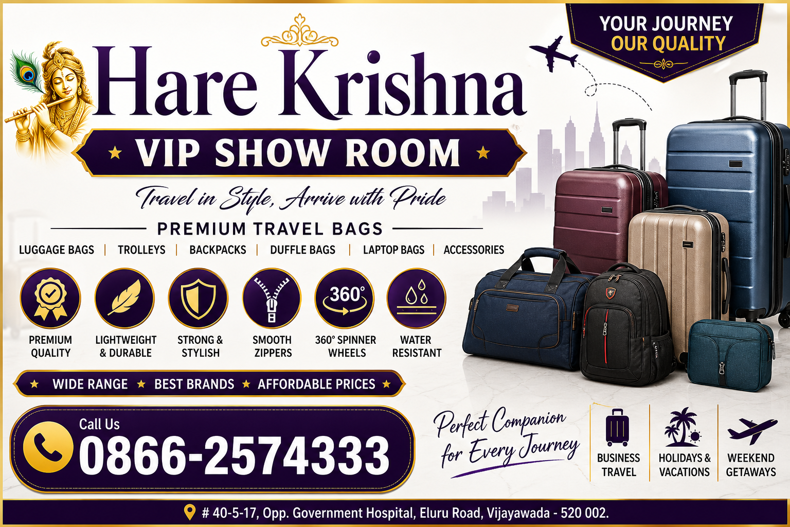 Premium Travel Bags & Luggage Store – Hare Krishna VIP Show Room